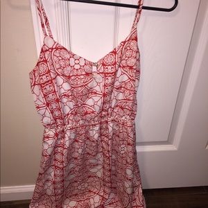 Red and white stewpot dress